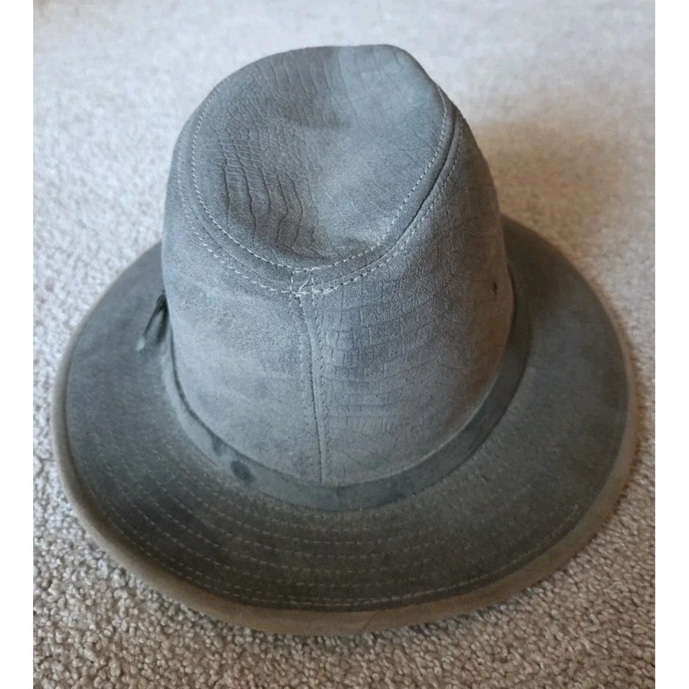 Vtg‎ 90s Wilsons Genuine Leather Suede Fedora Mens Size S  Made In USA Safari